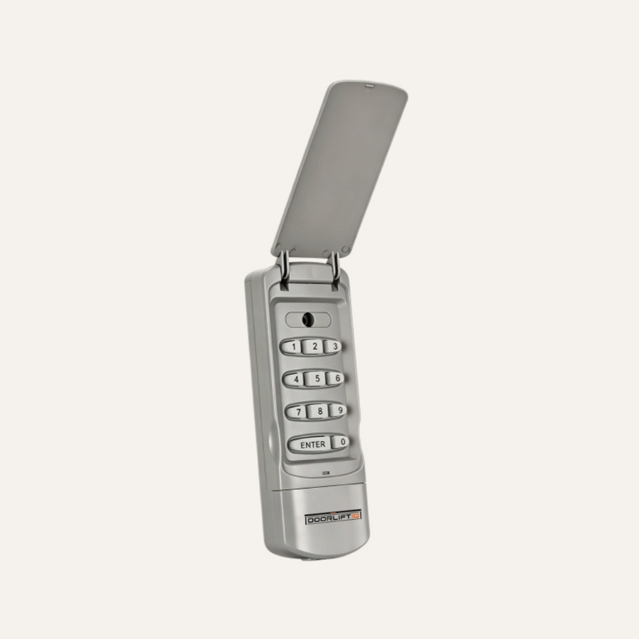 DoorLiftIQ wireless keypad with cover open